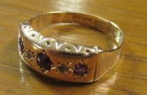 15CT GOLD RUBY AND DIAMOND RING   Image