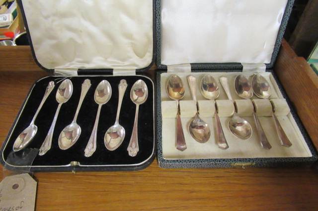 TWO CASES OF SILVER SPOONS Image
