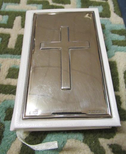STERLING SILVER MOUNTED BIBLE BY CARRS Image