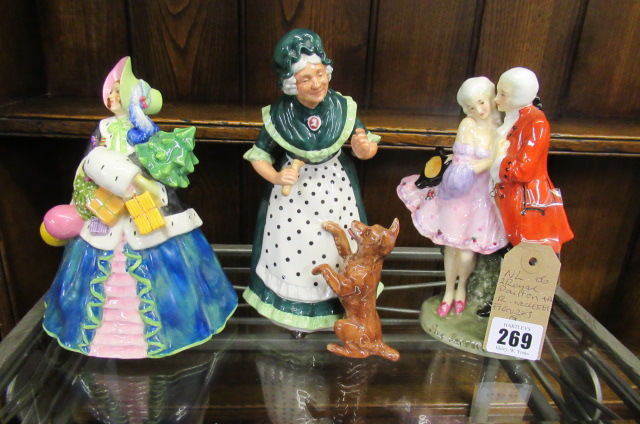ROYAL DOULTON FIGURE PERFECT PAIR AND ANOTHER AND A  ROYAL WORCESTER FIGURE NOEL (3) Image