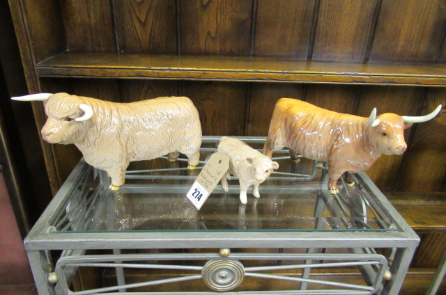 THREE BESWICK HIGHLAND CATTLE Image