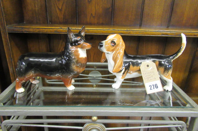BESWICK CORGI AND BASSETT HOUND Image