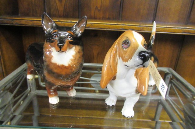 BESWICK CORGI AND BASSETT HOUND Image