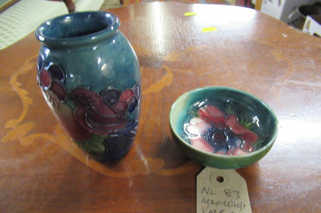 MOORCROFT VASE AND DISH Image