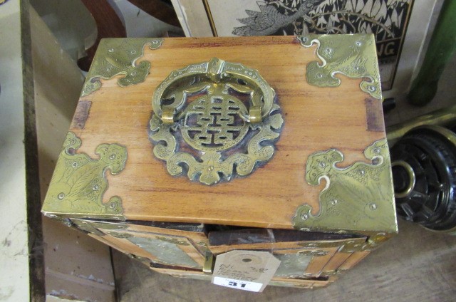 BRASS INLAID JEWELLERY CHEST Image