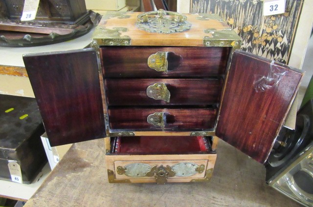 BRASS INLAID JEWELLERY CHEST Image
