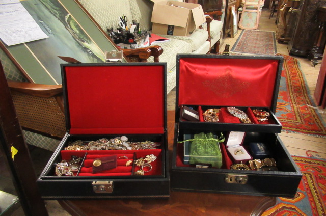 TWO BOXES OF COSTUME JEWELLERY Image