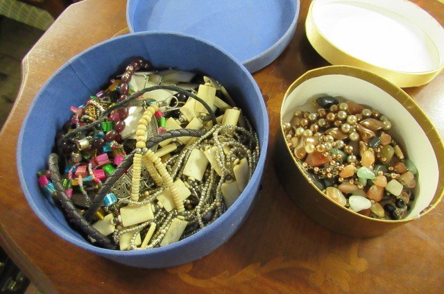 TWO BOXES OF COSTUME JEWELLERY Image
