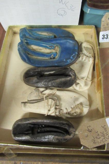 THREE PAIRS OF DOLLS SHOES Image
