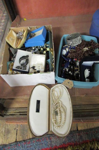 TWO BOXES OF COSTUME JEWELLERY Image