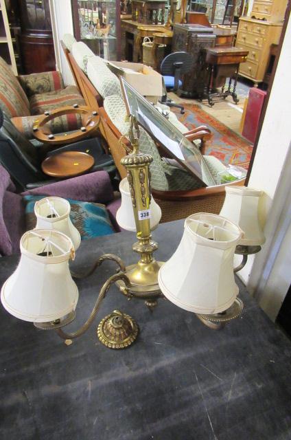 BRASS FIVE BRANCH LIGHT FITTING Image