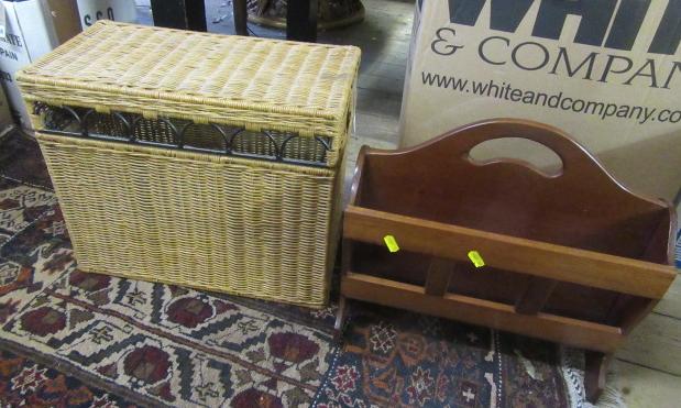 WICKER BASKET AND MAGAZINE RACK Image