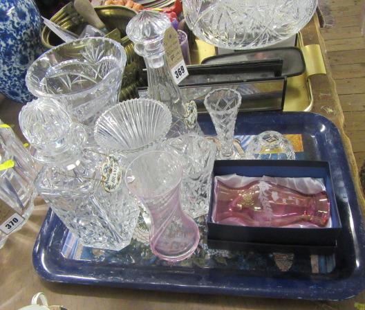 TWO CUT GLASS DECANTERS   VASES INCLUDING CAITHNESS Image