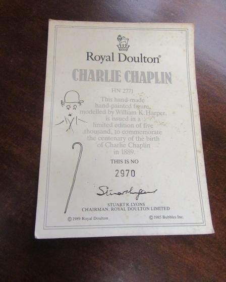 ROYAL DOULTON CHARLIE CHAPLIN WITH CERTIFICATE Image