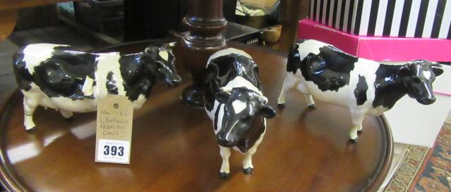 THREE BESWICK FRIESIAN COWS Image