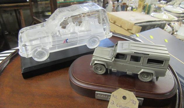 TWO LANDROVER MODELS ON PLINTHS Image