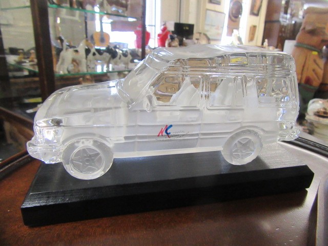 TWO LANDROVER MODELS ON PLINTHS Image