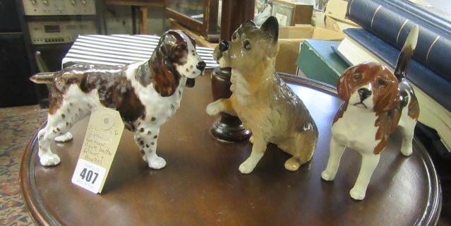 BESWICK BEAGLE   ROYAL DOULTON SPANIEL AND ANOTHER Image
