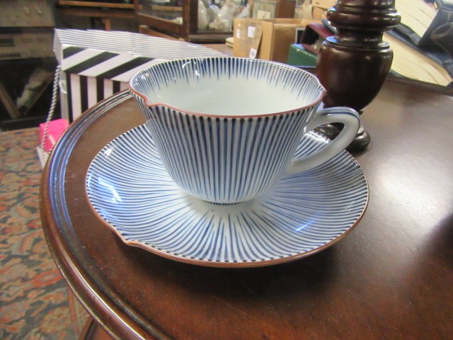 CHINA CUP AND SAUCER AND CHINESE TEAPOT Image