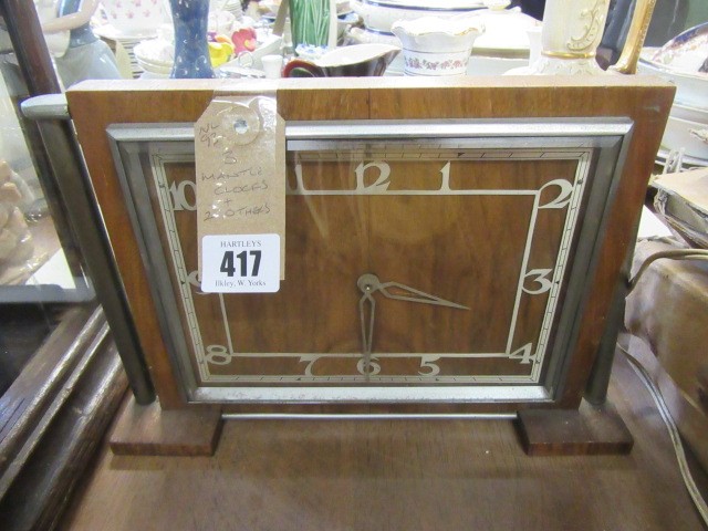 THREE MANTEL CLOCKS AND TWO OTHERS Image