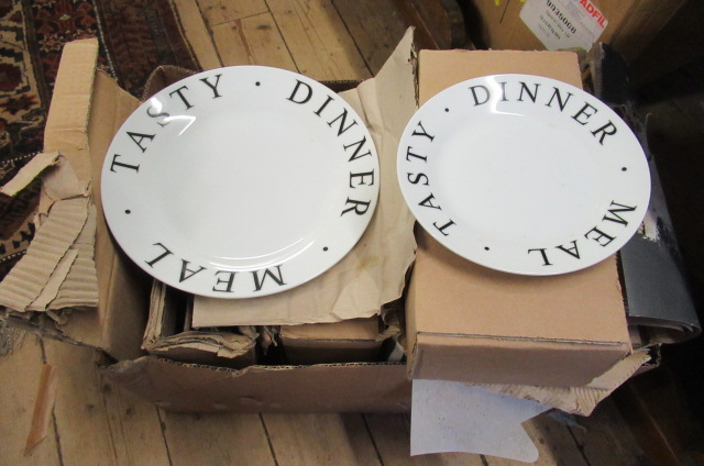 BOX OF BLACK TENT DINNERWARE Image