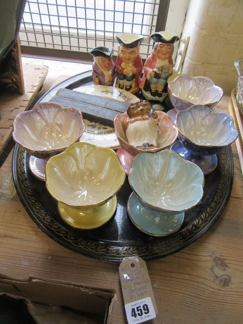 TRAY OF CERAMICS INCLUDING MALING DESSERT DISHES Image