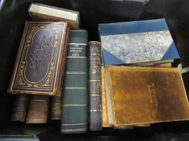 TWO BOXES OF LEATHER BOUND BOOKS Image