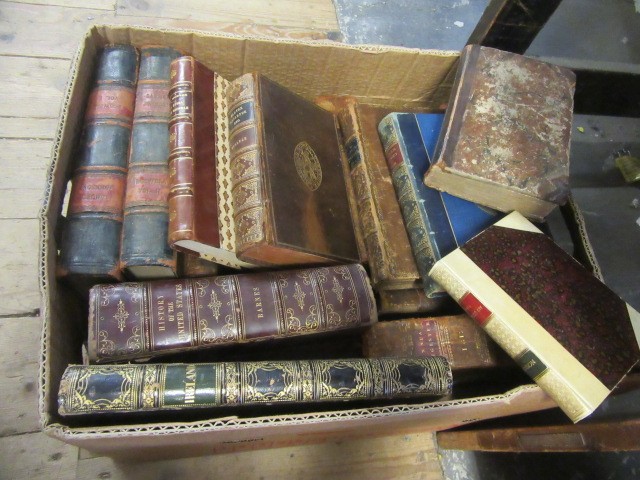 TWO BOXES OF LEATHER BOUND BOOKS Image