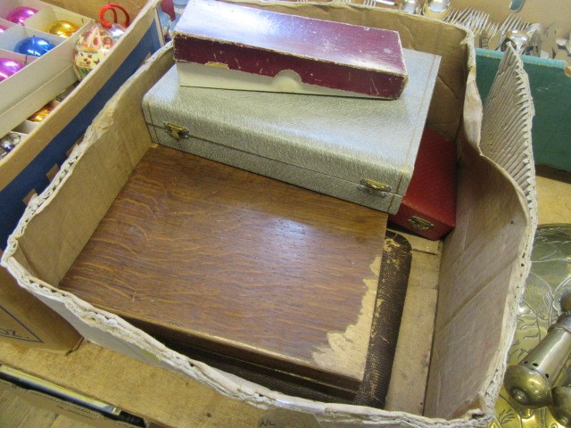BOX OF CASED CUTLERY SETS Image