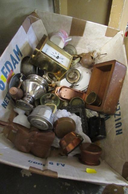 QUANTITY OF METALWARE INCLUDING CLOCK Image