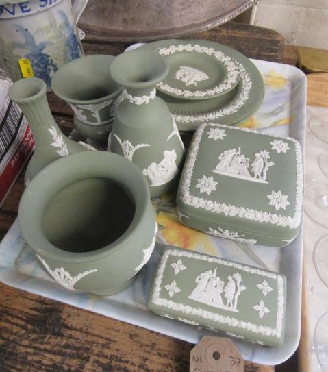 QUANTITY OF GREEN WEDGWOOD JASPERWARE Image