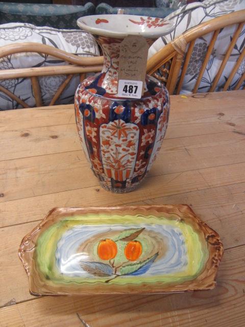ORIENTAL VASE AND A MEAKIN DISH Image