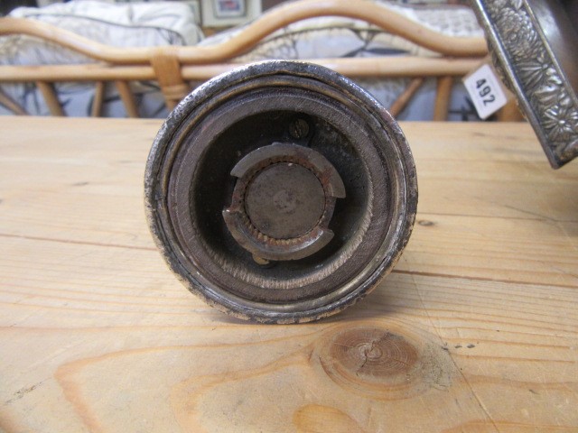 JAPANESE SILVER PLATED BOX AND PEPPER GRINDER Image