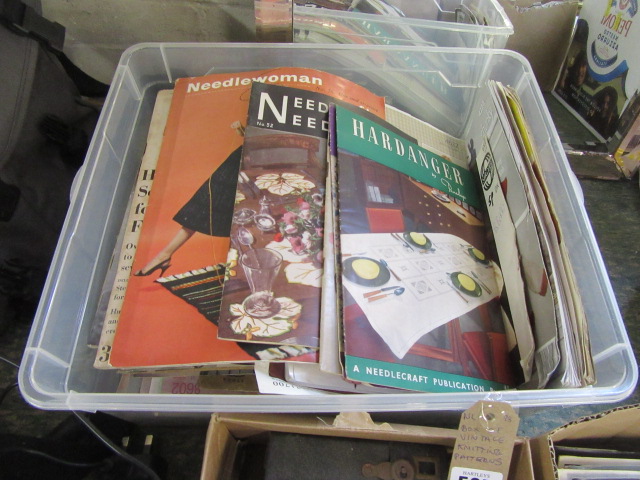 BOX OF VINTAGE KNITTING PATTERNS Image