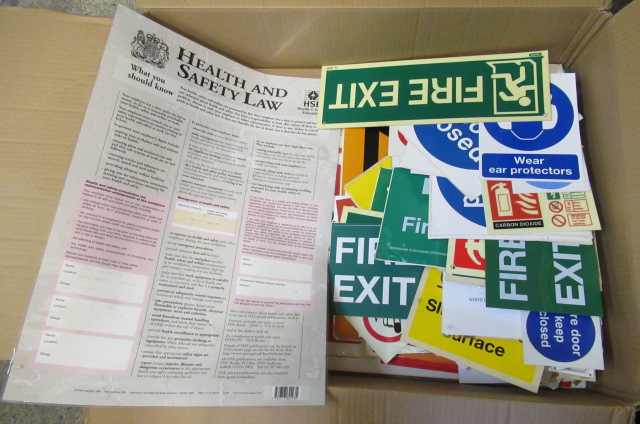 BOX OF HEALTH AND SAFETY SIGNS Image