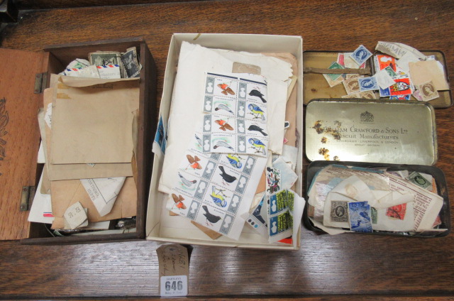 TWO BOXES AND TWO TINS OF STAMPS Image