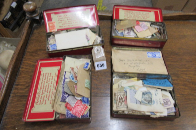 FOUR CRAVEN A CIGARETTE  TINS OF STAMPS Image