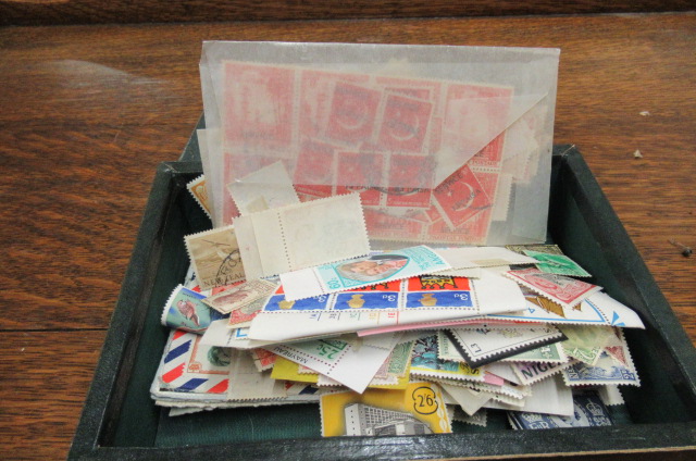 BOX OF MINT AND USED STAMPS Image