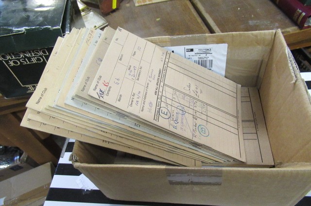 BOX CONTAINING TWENTY TWO OLD APPROVAL BOOKS  Image