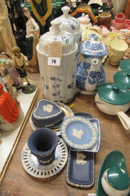 QUANTITY OF WEDGWOOD AND OTHER BLUE AND WHITE CERAMICS  Image