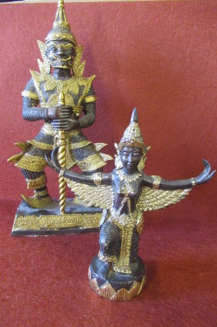 TWO BRONZE AND GILT INDIAN DEITIES Image