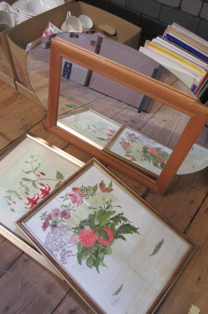 TWO WATERCOLOURS AND TWO MIRRORS Image