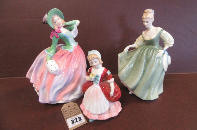 THREE ROYAL DOULTON FIGURES INCLUDING AUTUMN BREEZES Image