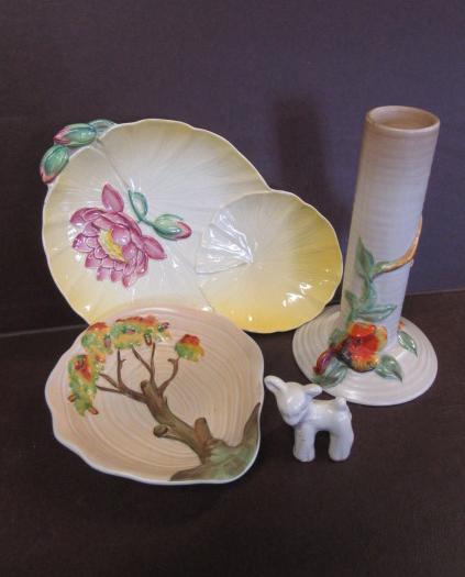 CLARICE CLIFF CANDLE STICK  CARLTON WARE AND DENBY LAMB Image