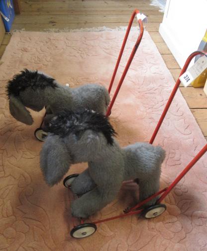 PAIR OF DONKEY PUSH ALONG TOYS Image
