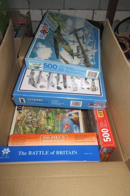 BOX OF JIGSAWS ETC Image