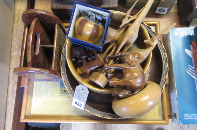 QUANTITY OF WOODEN ITEMS INCLUDING TRAY Image