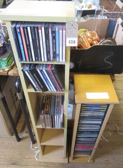 TWO CD RACKS AND CONTENTS Image