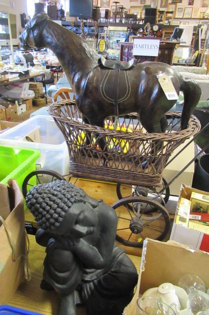 BUDDHA FIGURE   HORSE AND TROLLEY Image