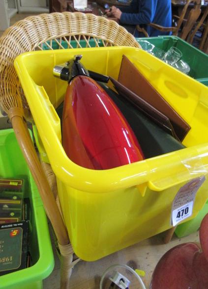 CHILDS CHAIR AND BOX OF MISCELLANEOUS Image